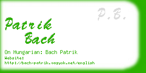 patrik bach business card